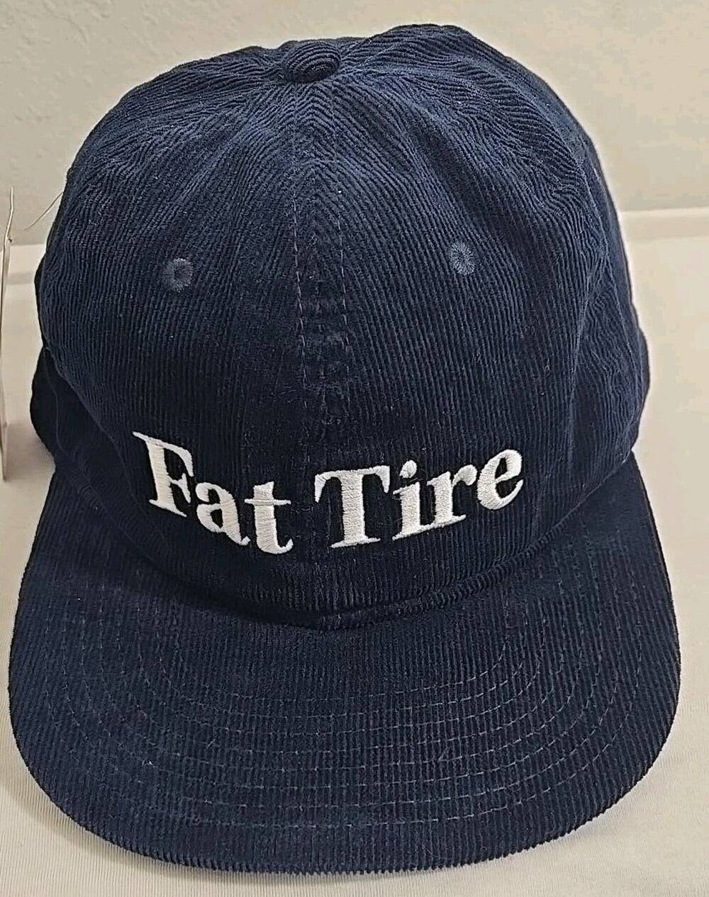 Fat Tire Corduroy Strapback Hat NWT Blue W/ Embroidered Logo Beer